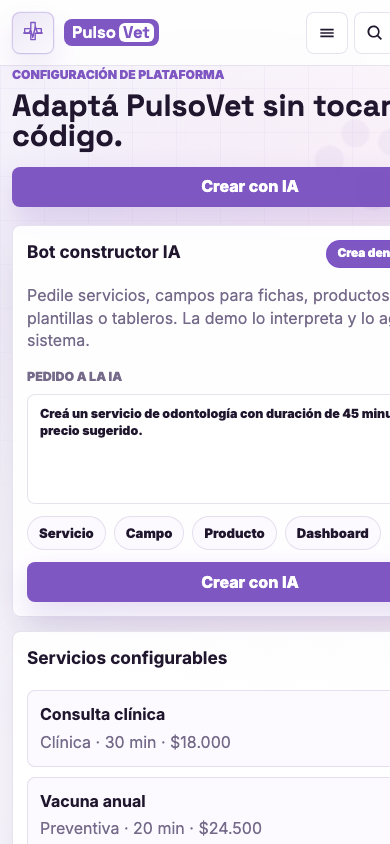 Configuración PulsoVet en celular